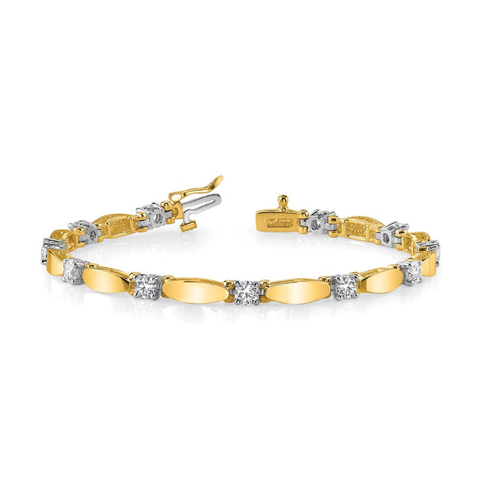 Shop Exclusive 14K Two-Tone Diamond Tennis Bracelet | AA Quality Stones, Stylish-3