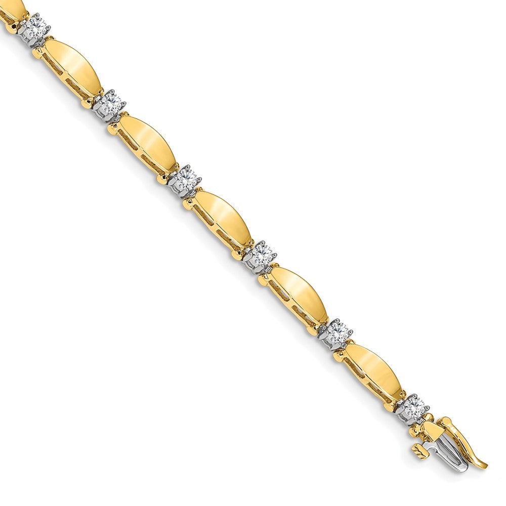 Exclusive 14K Two-Tone AAA Diamond Tennis Bracelet for Women - Stylish Luxury