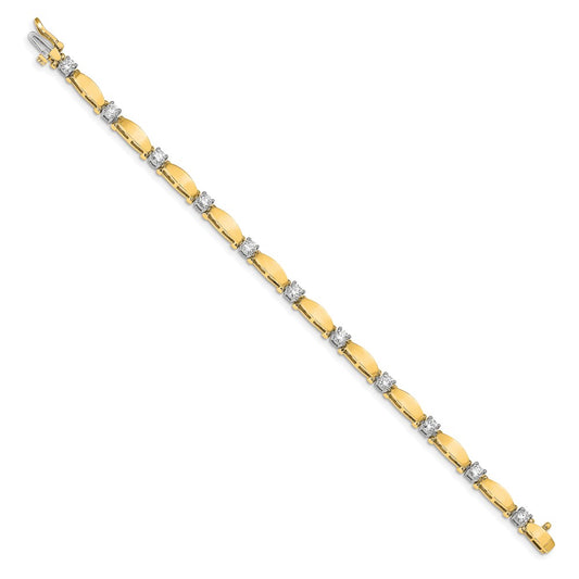 Order Stylish 14K Two-Tone Diamond Tennis Bracelet with VS Clarity Diamonds