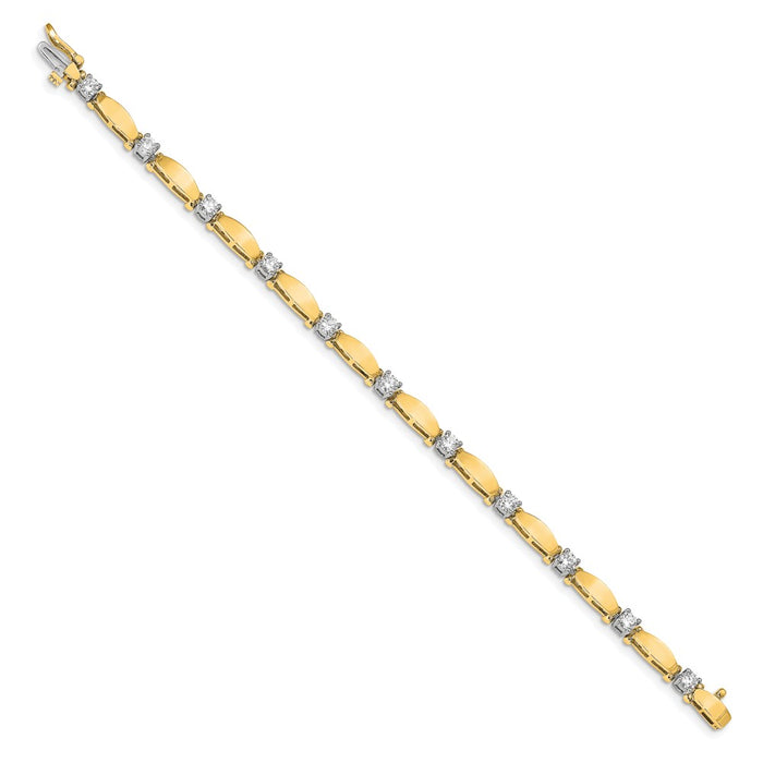 Order Stylish 14K Two-Tone Diamond Tennis Bracelet with VS Clarity Diamonds-2