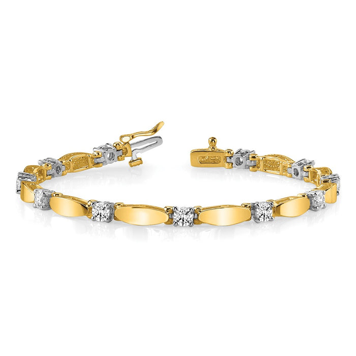 Order Stylish 14K Two-Tone Diamond Tennis Bracelet with VS Clarity Diamonds-3