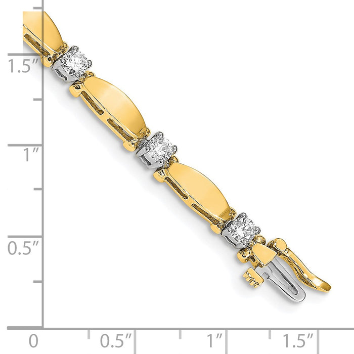 Order Stylish 14K Two-Tone Diamond Tennis Bracelet with VS Clarity Diamonds-4