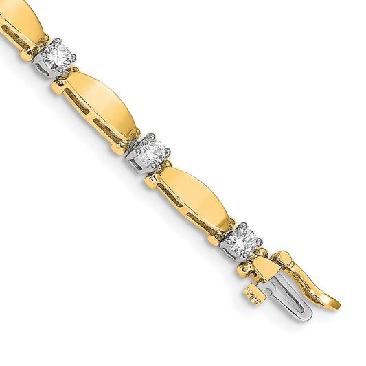 Buy Exclusive 14K Two-Tone Diamond Tennis Bracelet with AA Quality Stones 7"