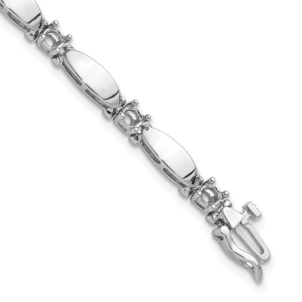 14K White Gold 3.5mm Bar Link Tennis Bracelet