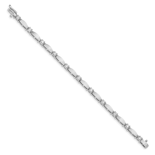 Exclusive 14K White Gold Diamond Tennis Bracelet - Stylish 7" Elegance