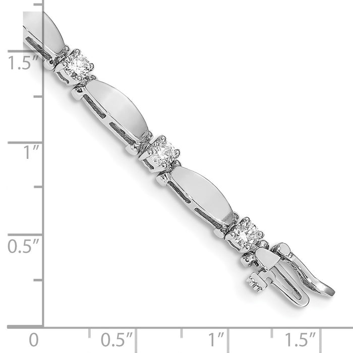 Exclusive 14K White Gold Diamond Tennis Bracelet - Stylish 7" Elegance-4