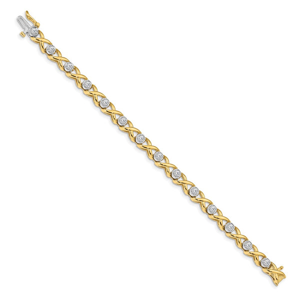 14K Two-Tone 2.6mm Diamond Tennis Bracelet
