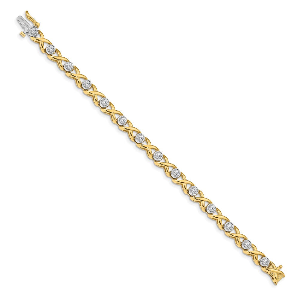 Exclusive 14K Two-Tone Diamond Tennis Bracelet - Stylish & High-Quality Design
