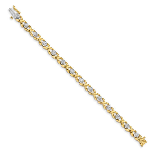 Shop Stylish 14K Two-Tone 2.6mm Diamond Tennis Bracelet - Luxury Value