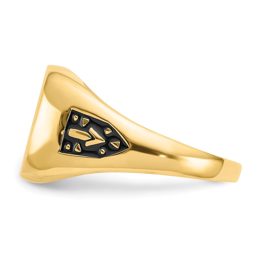 Buy Exclusive 14K Men's Masonic Ring | Polished Texture, Black Enamel, Ruby
