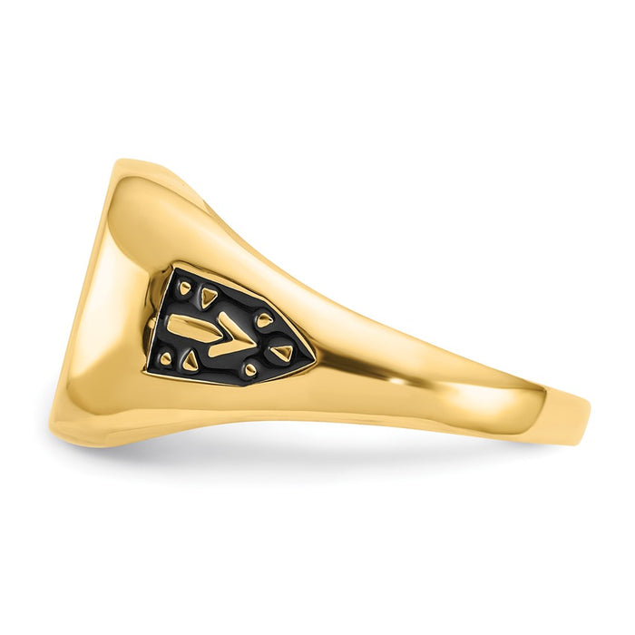 Buy Exclusive 14K Men's Masonic Ring | Polished Texture, Black Enamel, Ruby-3