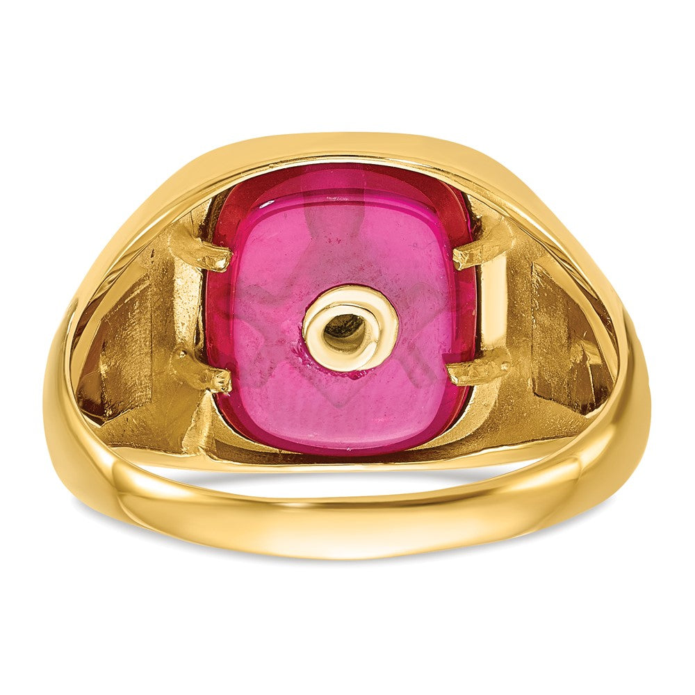 Buy Exclusive 14K Men's Masonic Ring | Polished Texture, Black Enamel, Ruby