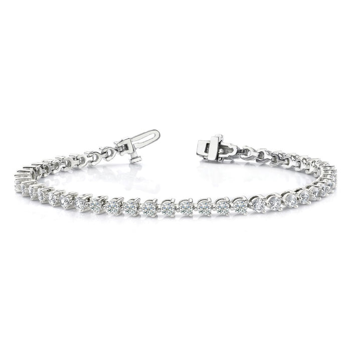 High-Quality 14K White Gold Diamond Tennis Bracelet Setting - Stylish Luxury Value-3