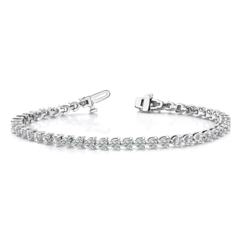 Buy Stylish 14K White Gold Diamond Tennis Bracelet Setting - 7.5" Luxury Design