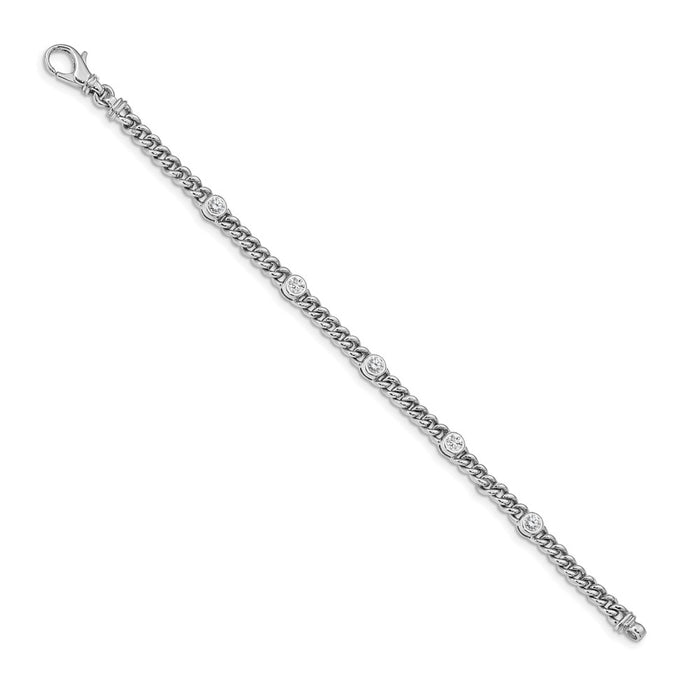 Shop Stylish 14K White Gold AAA Diamond Bracelet - 7 Inches, Luxury Value!-2