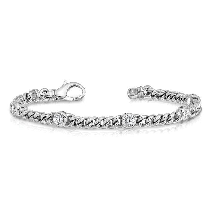 Shop Exclusive 14K White Gold Diamond Fancy Bracelet - Stylish Luxury Value-3