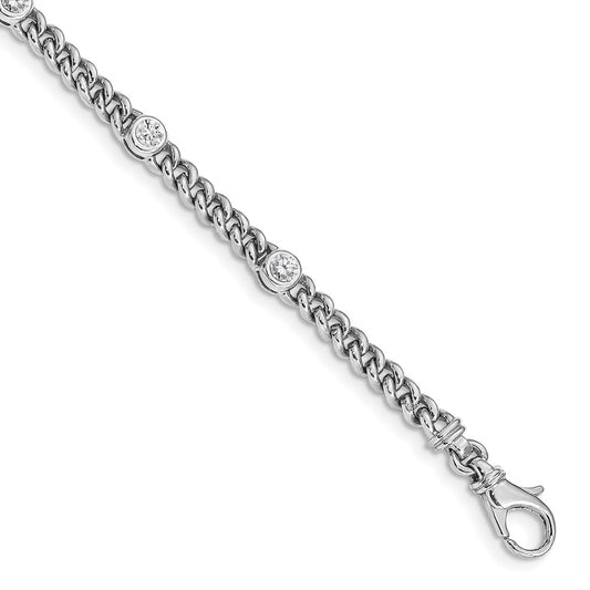 Shop Stylish 14K White Gold AAA Diamond Bracelet - 7 Inches, Luxury Value!