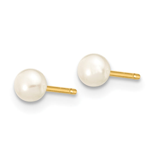 Shop Exclusive 14K White Gold Pearl Button Stud Earrings - 3-4mm Luxury Value