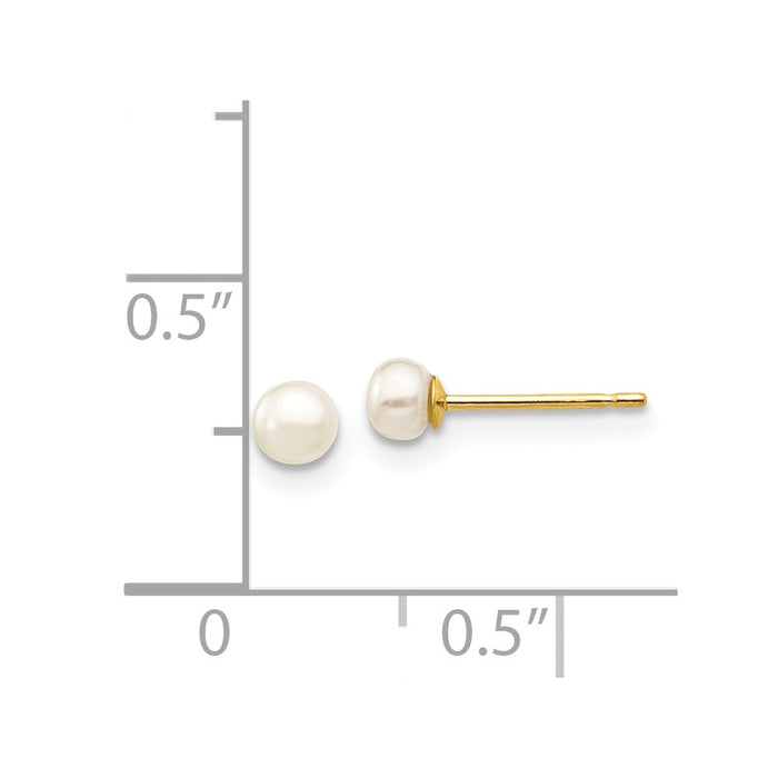 Shop Exclusive 14K White Gold Pearl Button Stud Earrings - 3-4mm Luxury Value-4