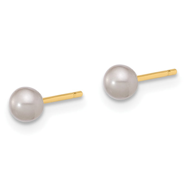 14K Gold Freshwater Pearl Stud Earrings - 3-4mm