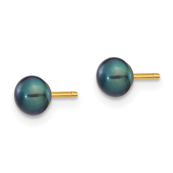 14K Gold Freshwater Pearl Stud Earrings - 4-5mm