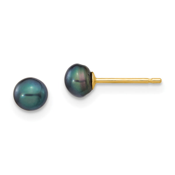 14K Gold Freshwater Pearl Stud Earrings - 4-5mm