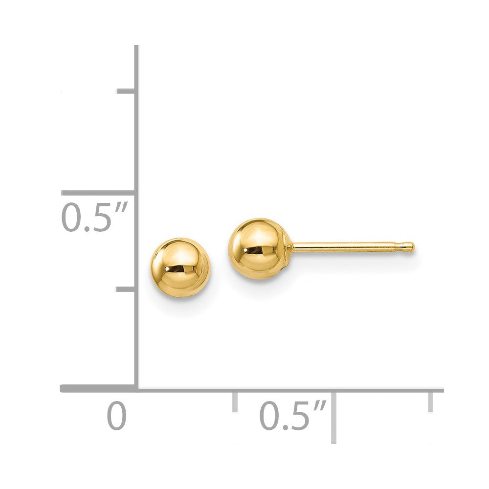 Buy Exclusive 14K Gold Polished 4mm Ball Stud Earrings - Stylish Value!