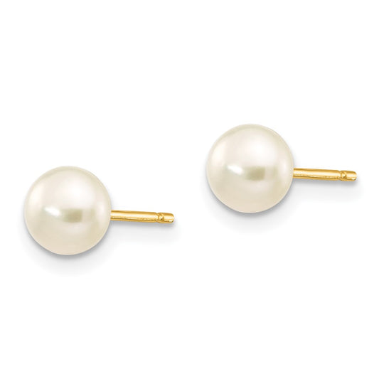 Buy Exclusive 14K White Gold Pearl Stud Earrings - 5-6mm | Stylish Value Deal