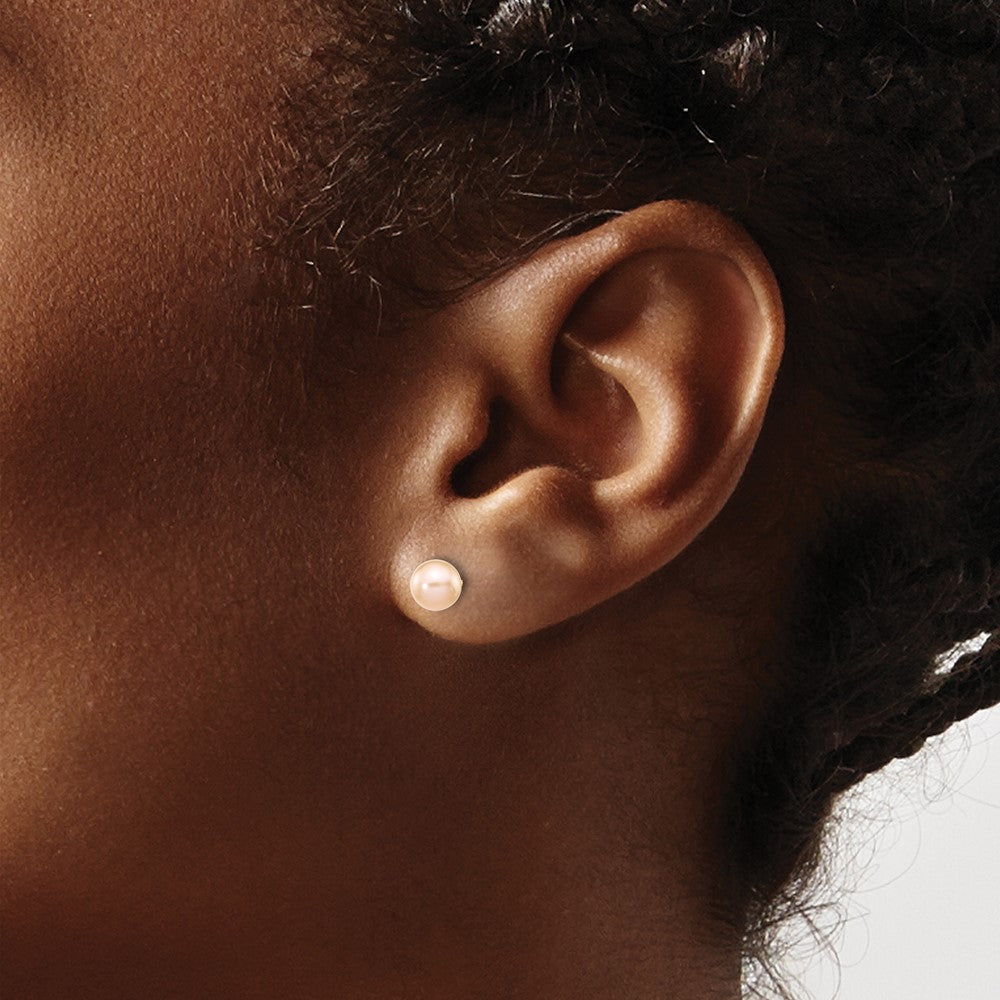 Shop Stylish 14K Gold Pink Freshwater Pearl Stud Earrings (5-6mm) - Luxury!