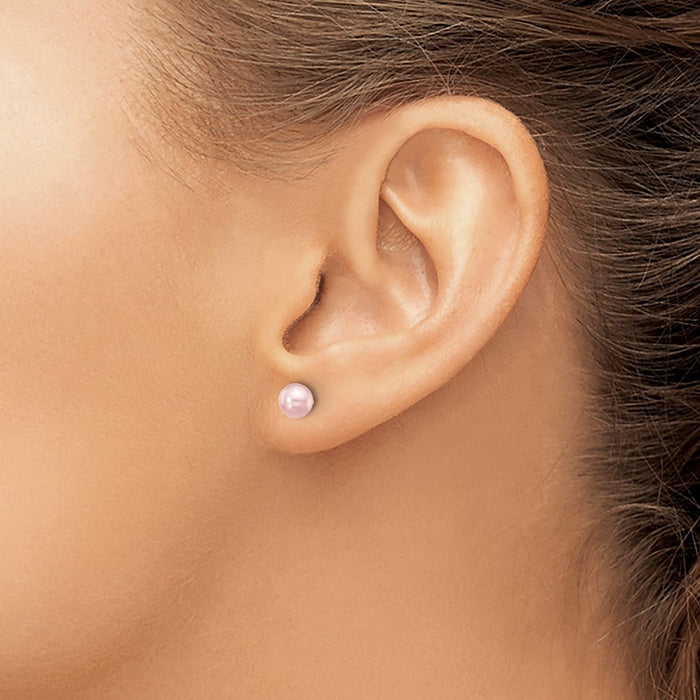 Shop Stylish 14K Gold Purple Freshwater Pearl Stud Earrings - 5-6mm-3