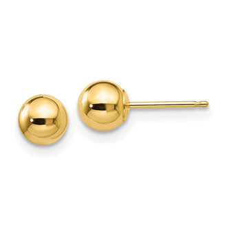 High-Quality 14K Gold Polished 5mm Ball Stud Earrings - Stylish & Affordable