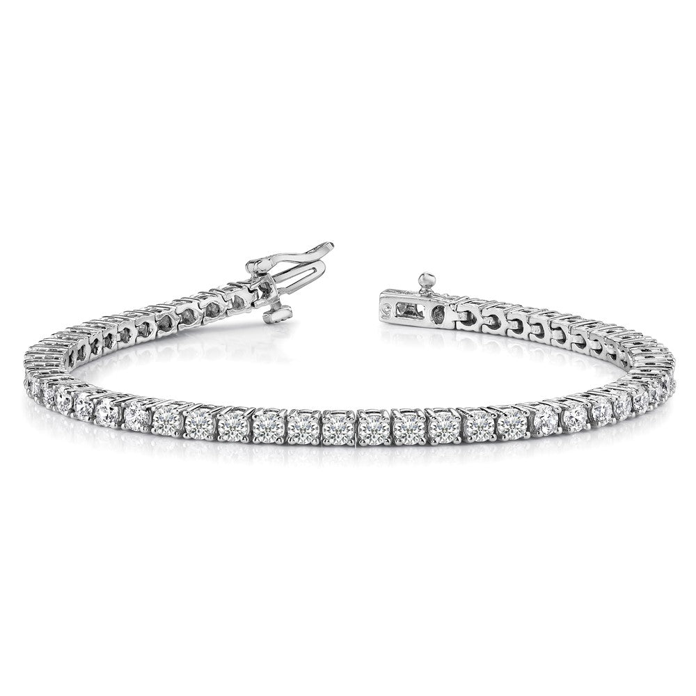 High-Quality 14K White Gold AA Quality Diamond Tennis Bracelet - Stylish Value!