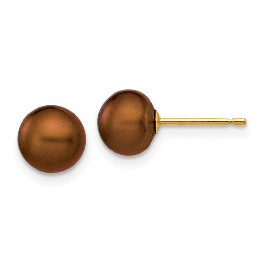 Buy Stylish 14K Gold Freshwater Pearl Stud Earrings - 6-7mm Luxury Value