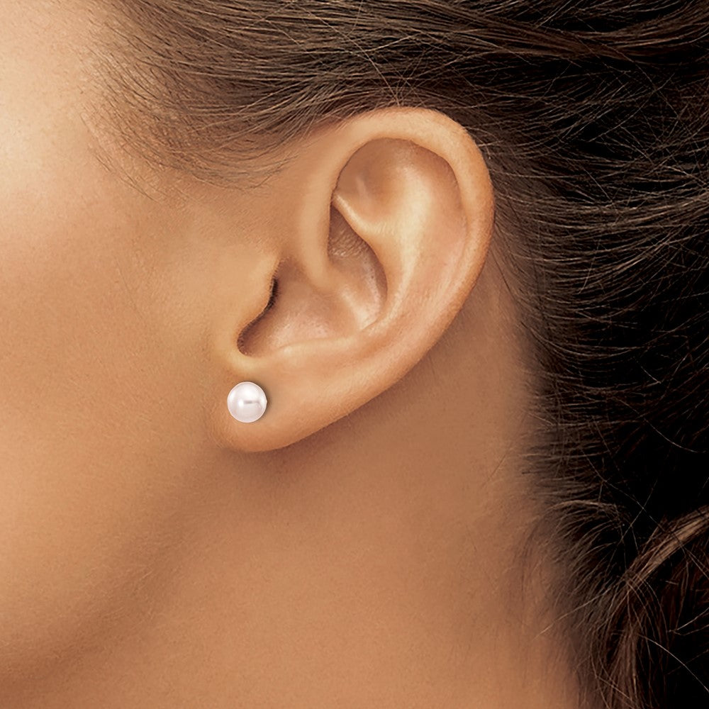 Designer 14K Gold 6-7mm Purple Pearl Stud Earrings - Stylish & Affordable!