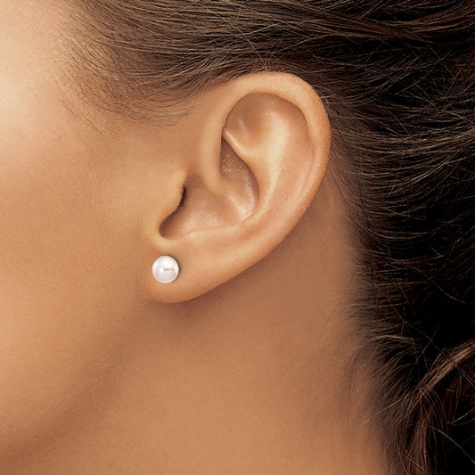 Designer 14K Gold 6-7mm Purple Pearl Stud Earrings - Stylish & Affordable!