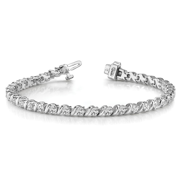 Shop Exclusive 14K White Gold Diamond Tennis Bracelet - Stylish Luxury Value-3