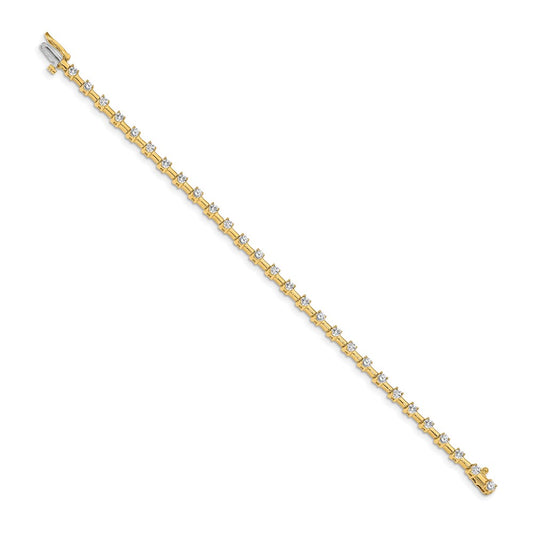High-Quality 14K Gold 2.6mm Bar Link Tennis Bracelet - Stylish & Affordable!