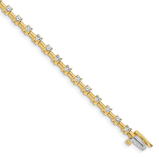 High-Quality 14K Gold 2.6mm Bar Link Tennis Bracelet - Stylish & Affordable!