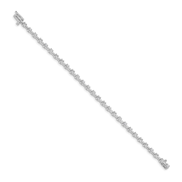 14K White Gold 2.6mm Bar Link Tennis Bracelet