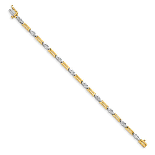 Buy 14K Two-Tone Diamond Tennis Bracelet | VS Clarity, Stylish & Luxury Design