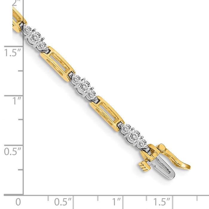 Buy 14K Two-Tone Diamond Tennis Bracelet | VS Clarity, Stylish & Luxury Design-4