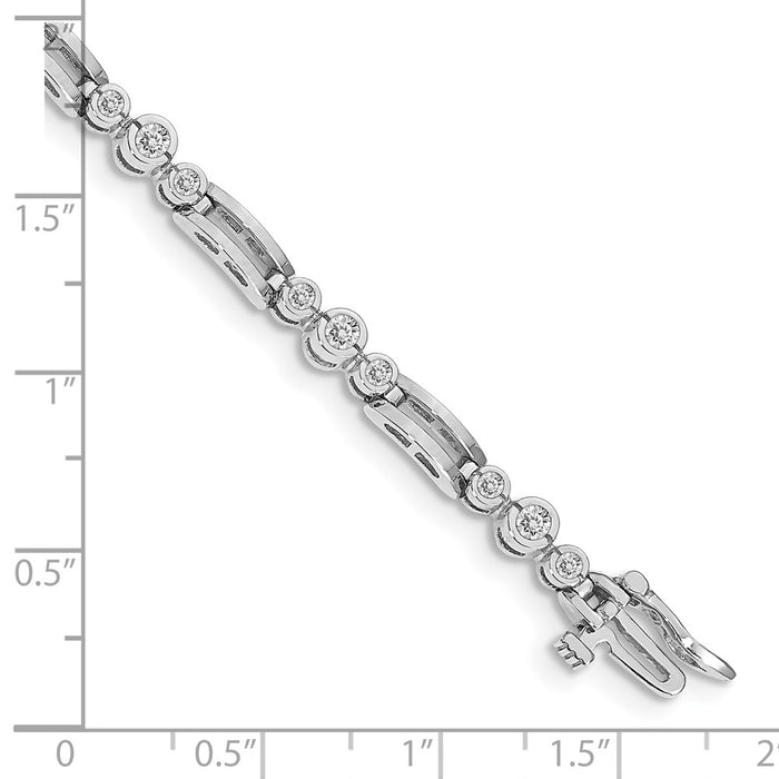Buy Luxury 14K White Gold VS Diamond Tennis Bracelet - 7.5", Stylish Design-4