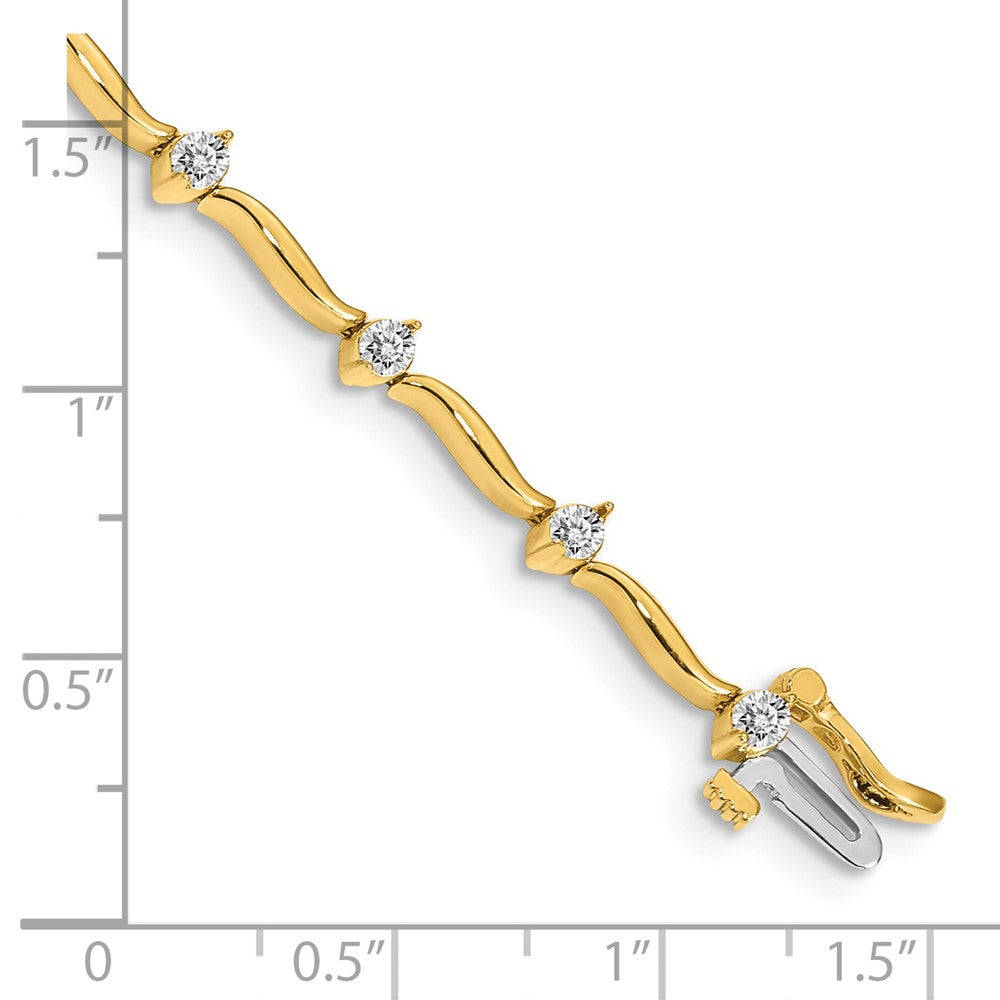 High-Quality 14K Gold 2.6mm Stone Bar Link Tennis Bracelet - Stylish Value!