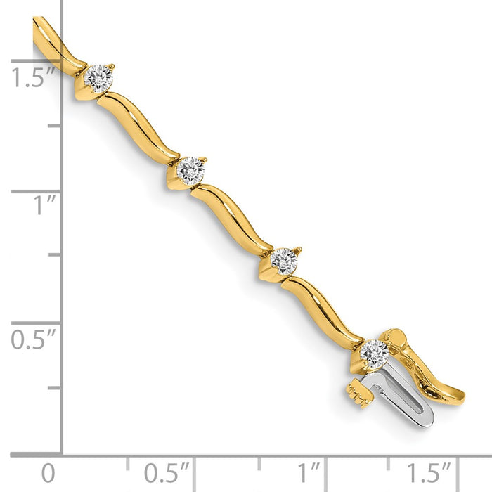 High-Quality 14K Gold 2.6mm Stone Bar Link Tennis Bracelet - Stylish Value!-4