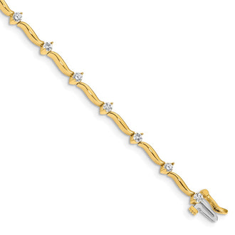 High-Quality 14K Gold 2.6mm Stone Bar Link Tennis Bracelet - Stylish Value!