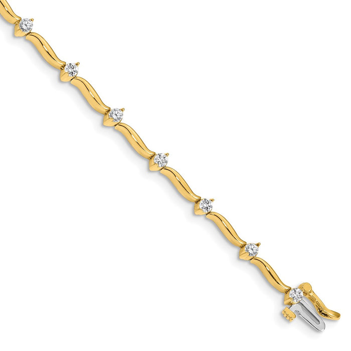 Shop 14K VS Diamond Bar Link Tennis Bracelet - Stylish Luxury at Great Price-1