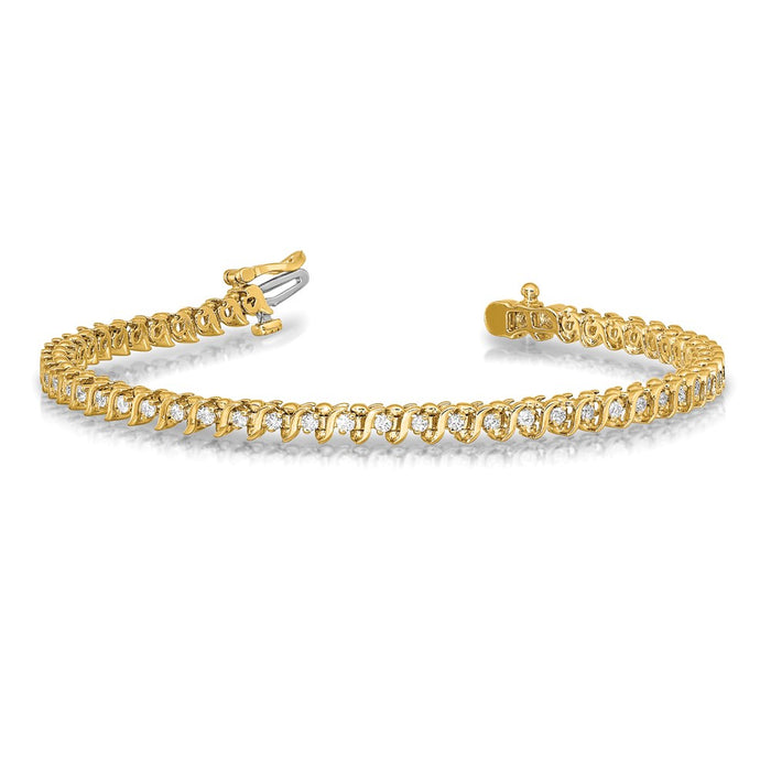 Buy Stylish 14K Gold AA Diamond Tennis Bracelet - 7.5", 6.5g, Luxury Value!-4