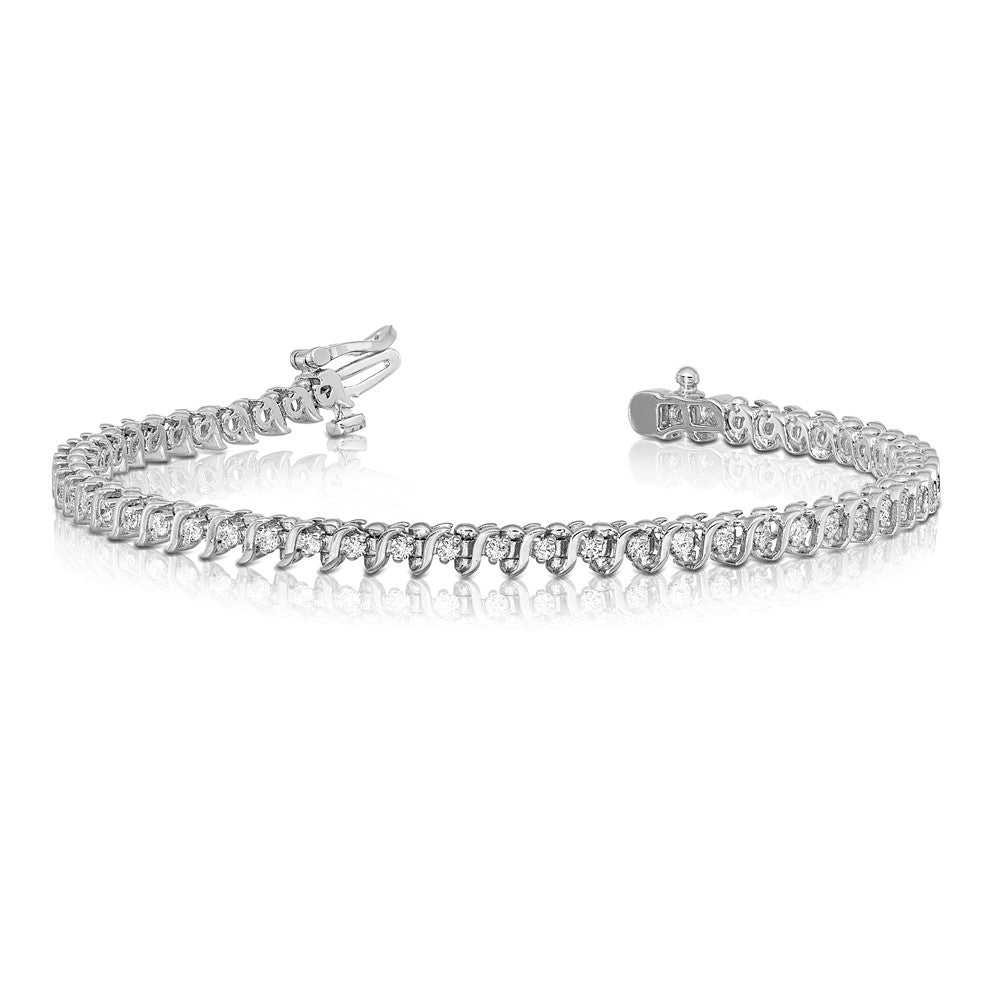 Buy Stylish 1.6mm Diamond Tennis Bracelet in 14K White Gold - Luxury Value