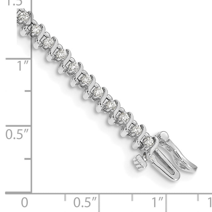 Buy 14K White Gold 1.6mm Diamond Tennis Bracelet - Luxury Value Find!-4