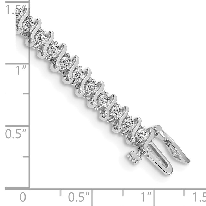 High-Quality 14K White Gold 2.2mm Diamond Tennis Bracelet - Stylish Luxury Value-3